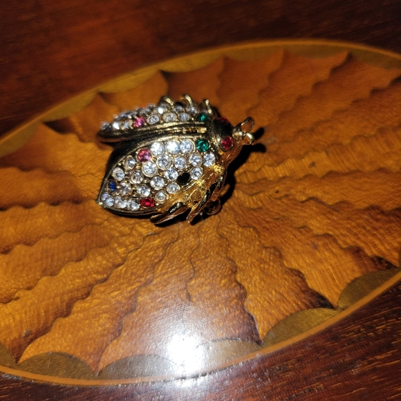 Vintage Ladybug Rhinestone Brooch - Picture 4 of 6